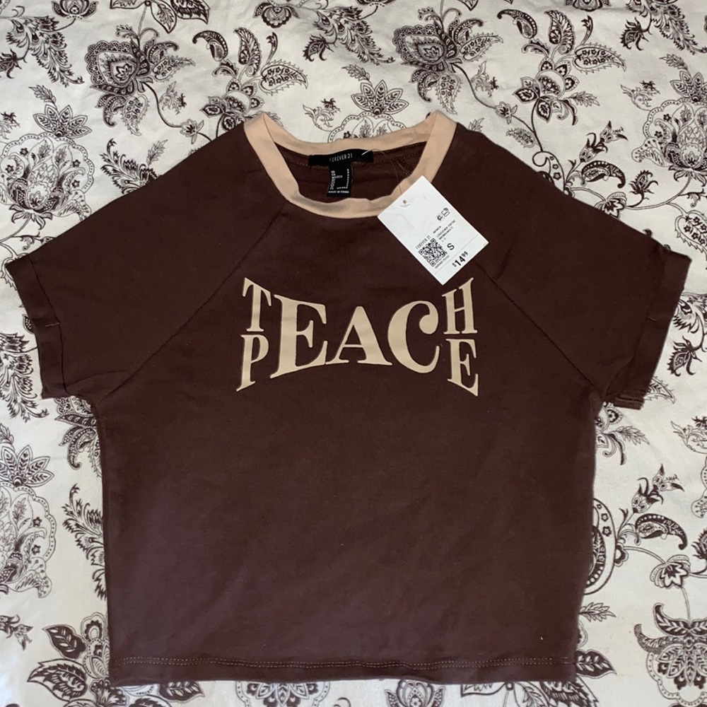 Selling forever 21 crop top size S color brown tan